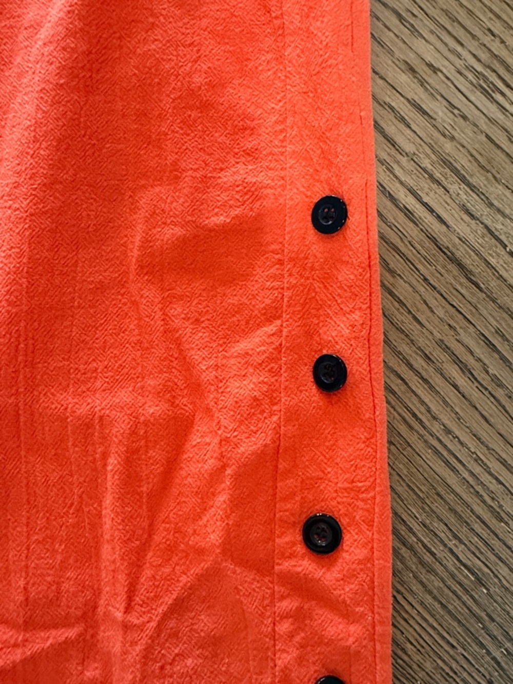 Bright Orange Button-Trim Capris with Drawstring - Picture 3 of 6